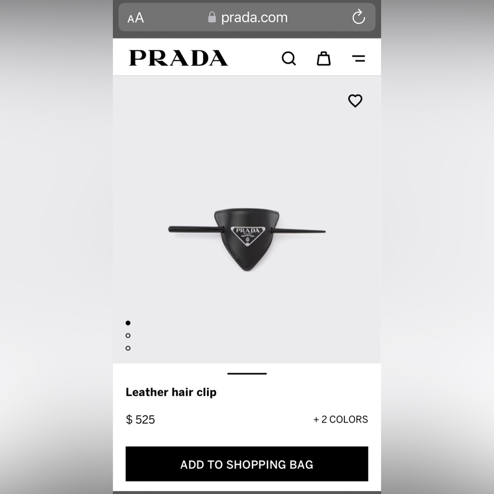 Authentic Prada Leather Hair Clip